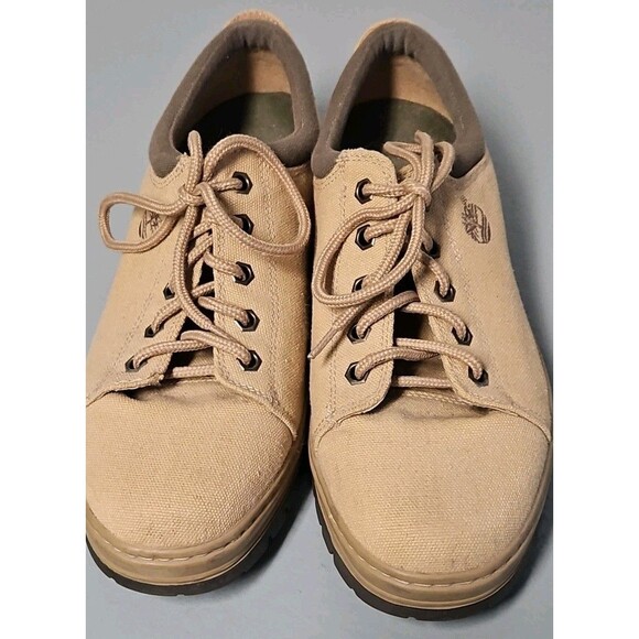 Vintage Timberland Low Cut 67024- Early 2000 Desert Brown Canvas Shoes SZ 11 EUC - Picture 2 of 11